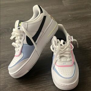 Nike Air Force One White and Blue Sneakers Retro Casual Style **NOT FOR SALE**